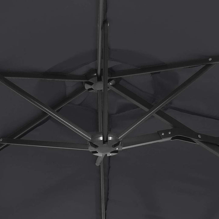 parasol m. dobbelt parasoldug 316x145 cm sort