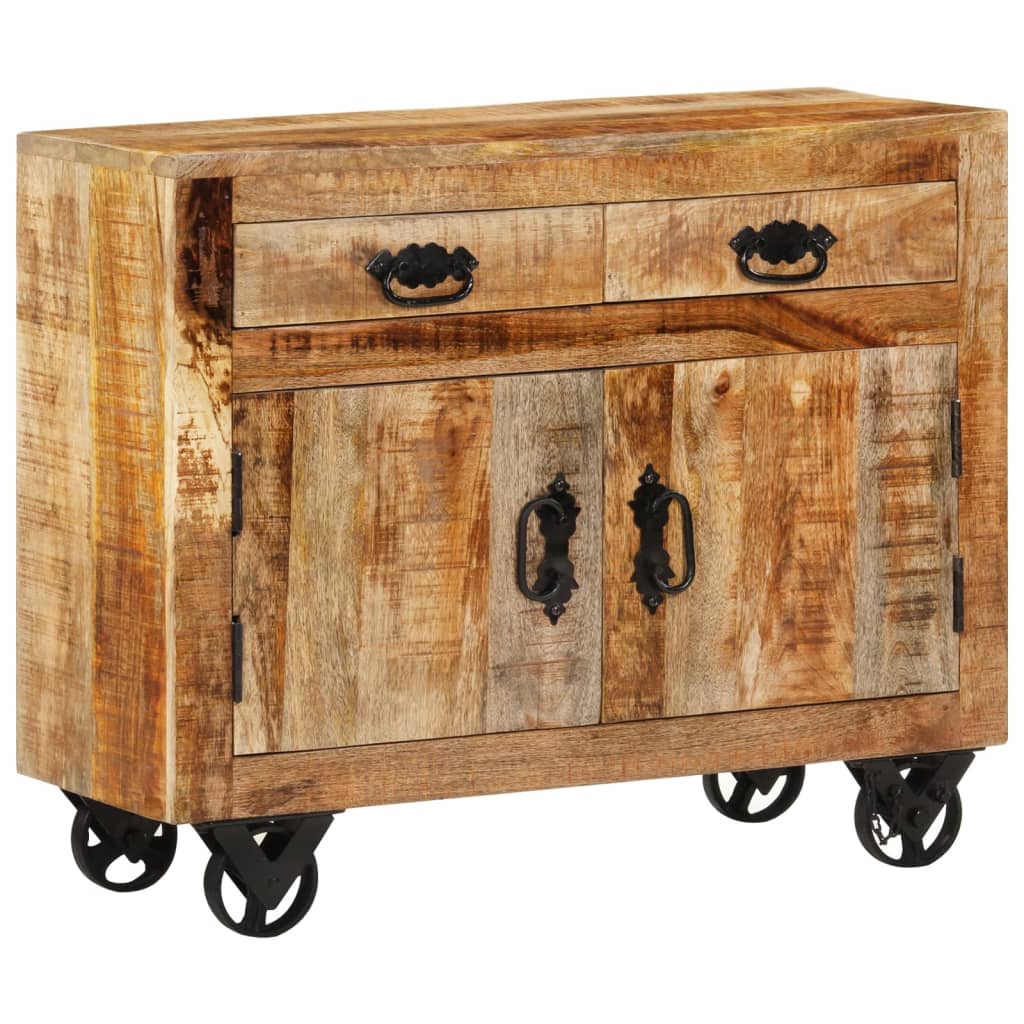 skænk 80x30x65 cm massivt ru mangotræ