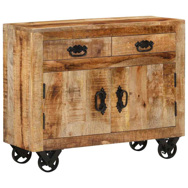 skænk 80x30x65 cm massivt ru mangotræ