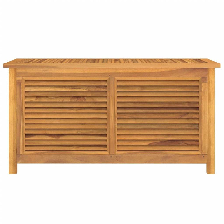 opbevaringsboks til haven med pose 114x50x58 cm massivt teaktræ