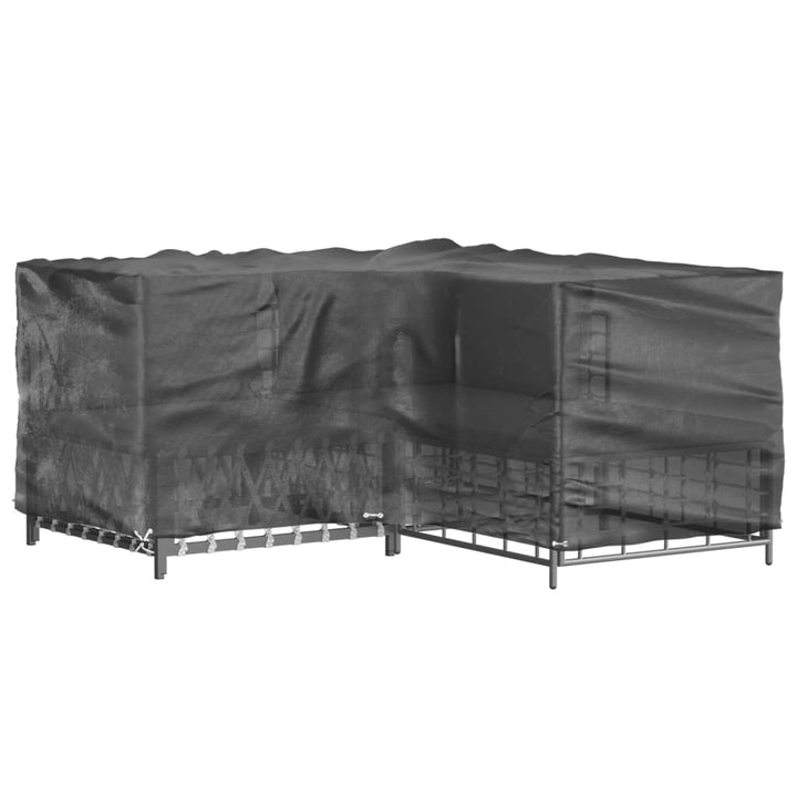 L-formet havemøbelovertræk 215x215x90 cm 16 øjer