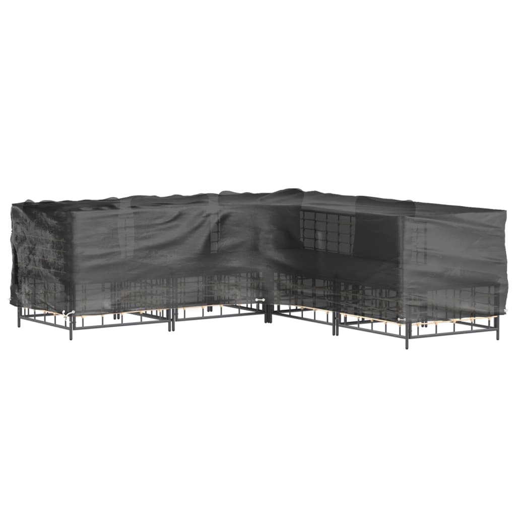 L-formet havemøbelovertræk 250x250x70 cm 16 øjer