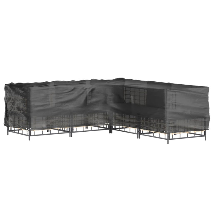 L-formet havemøbelovertræk 250x250x70 cm 16 øjer