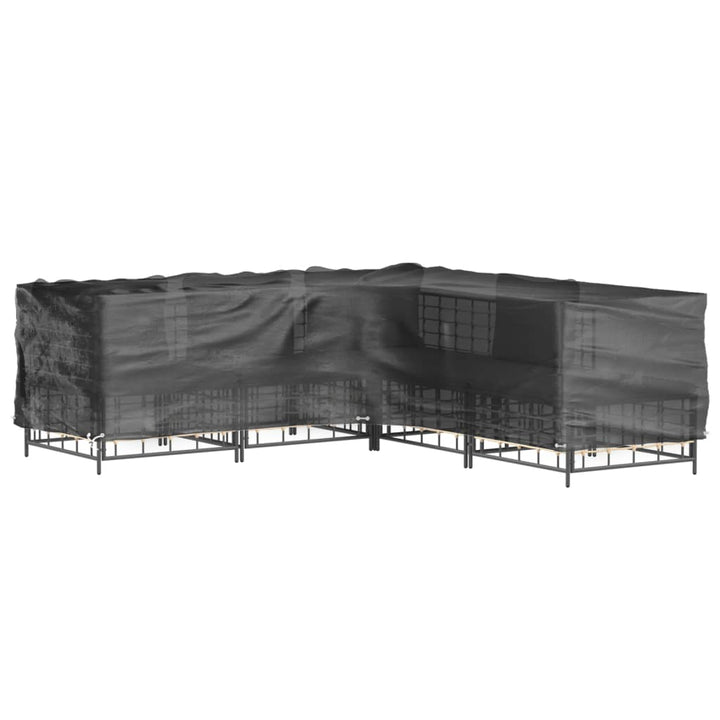 L-formet havemøbelovertræk 285x285x90 cm 16 øjer