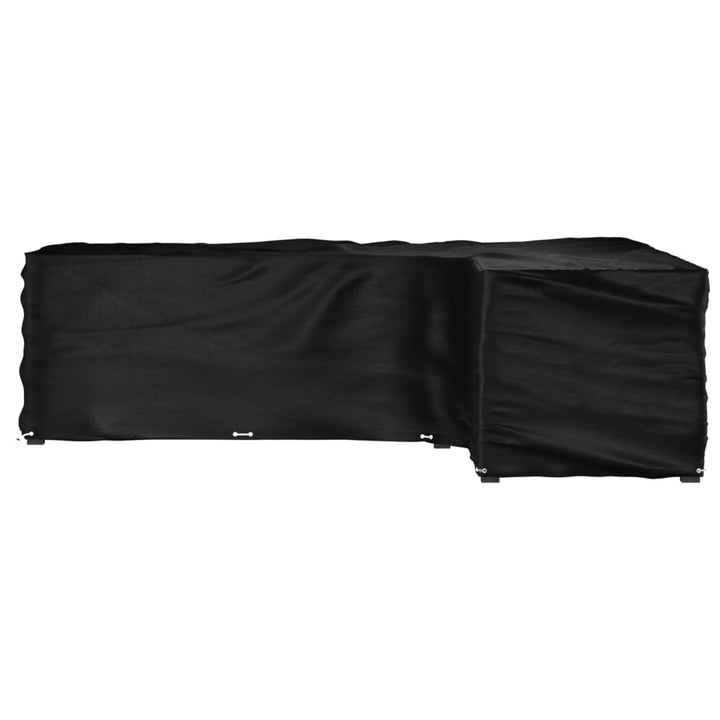 L-formet havemøbelovertræk 285x220x80 cm 18 øjer