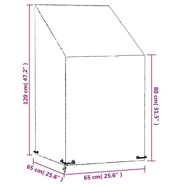 overtræk til havestole 65x65x80/120 cm 8 øjer polyethylen