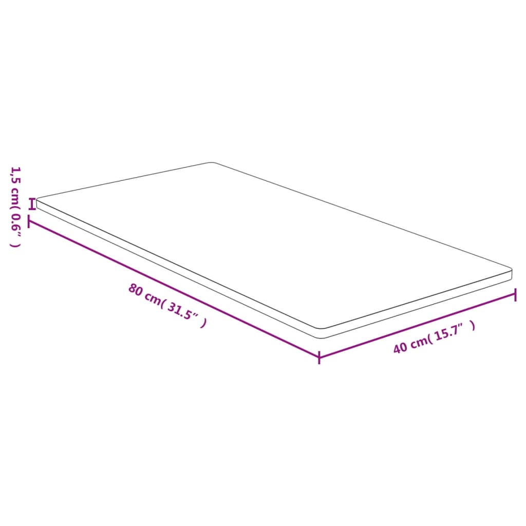 bordplade 40x80x1,5 cm bambus