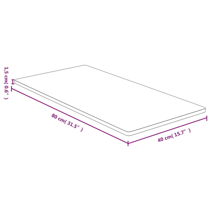 bordplade 40x80x1,5 cm bambus