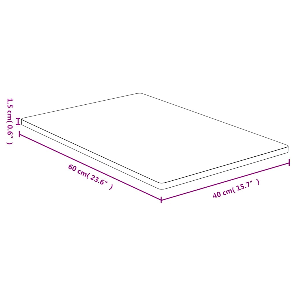 bordplade 40x60x1,5 cm bambus