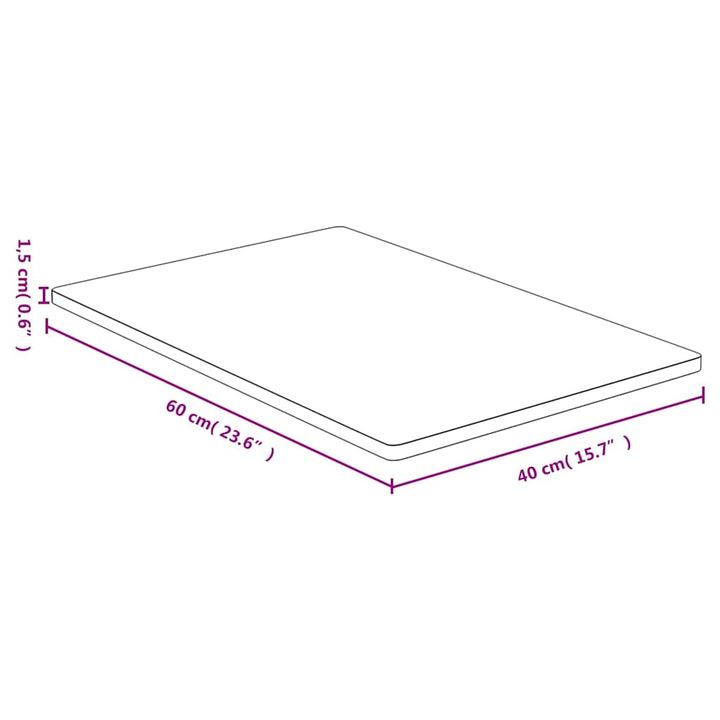 bordplade 40x60x1,5 cm bambus