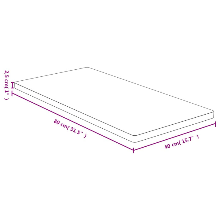 bordplade 40x80x2,5 cm bambus