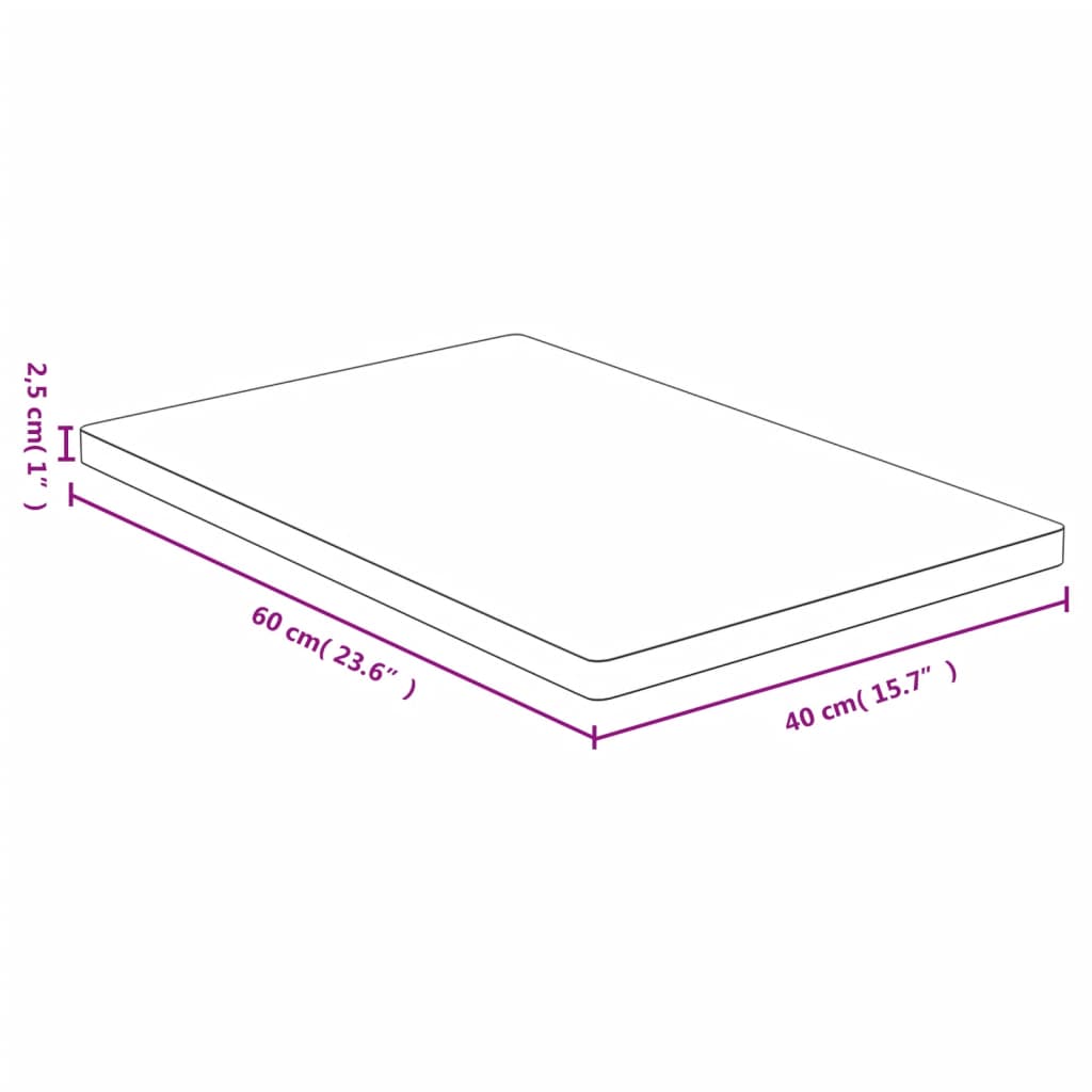 bordplade 40x60x2,5 cm bambus