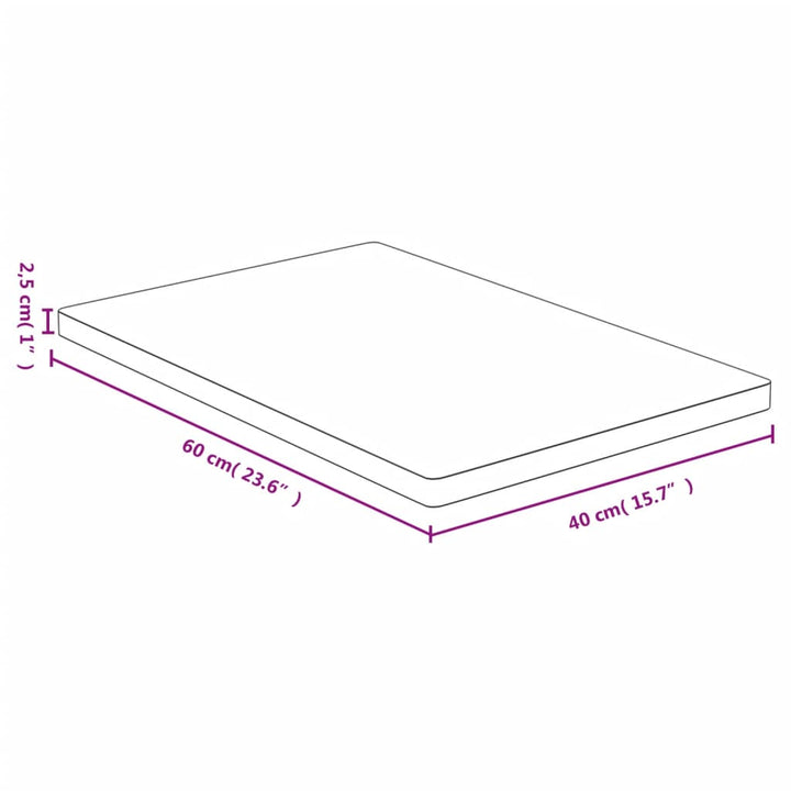 bordplade 40x60x2,5 cm bambus