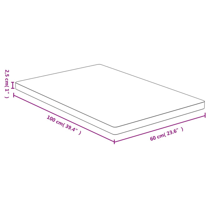 bordplade 60x100x2,5 cm bambus