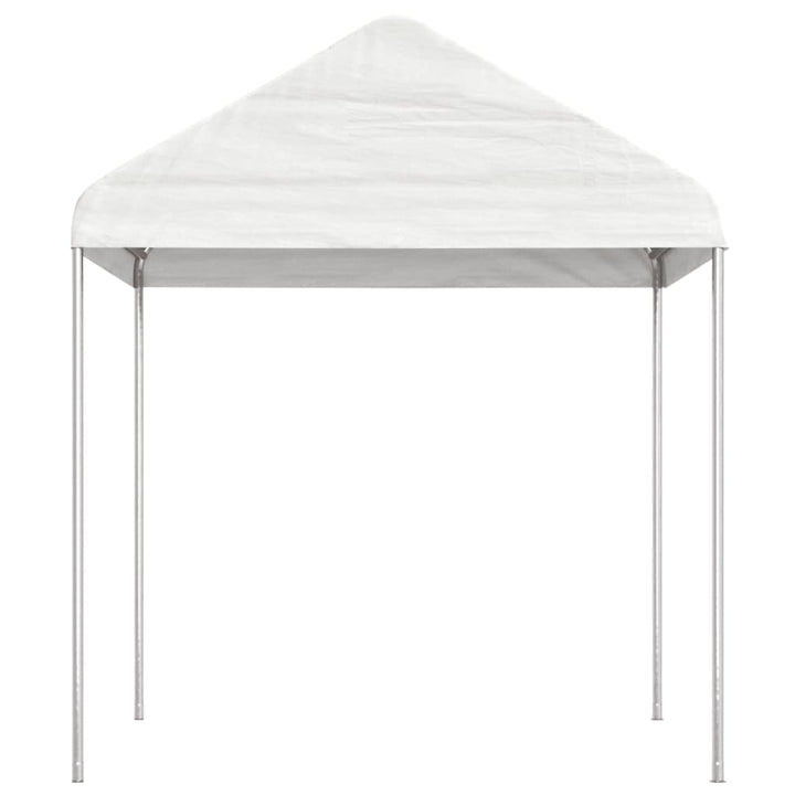 pavillon med tag 13,38x2,28x2,69 m polyethylen hvid