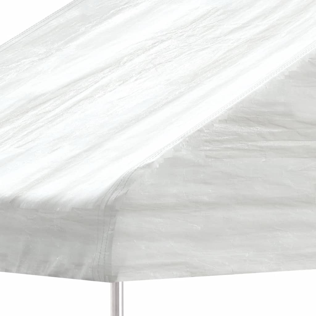 pavillon med tag 13,38x2,28x2,69 m polyethylen hvid