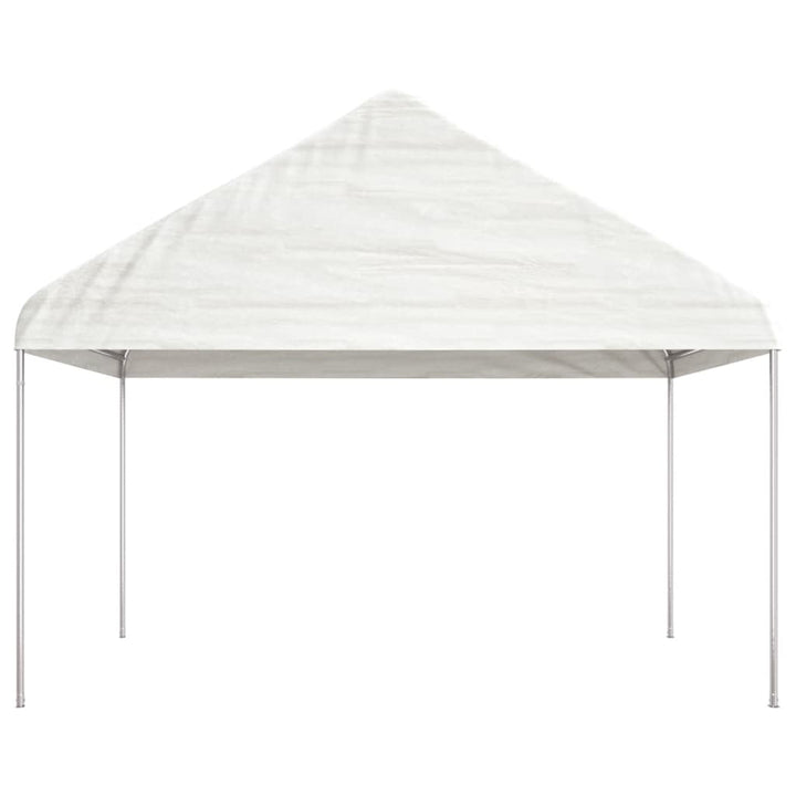 pavillon med tag 4,46x4,08x3,22 m polyethylen hvid