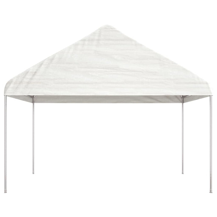 pavillon med tag 6,69x4,08x3,22 m polyethylen hvid