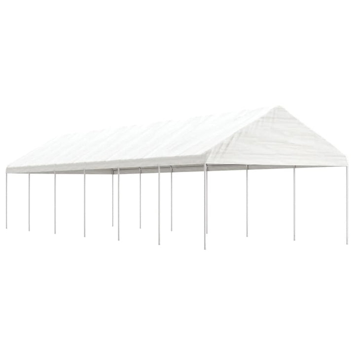 pavillon med tag 13,38x4,08x3,22 m polyethylen hvid