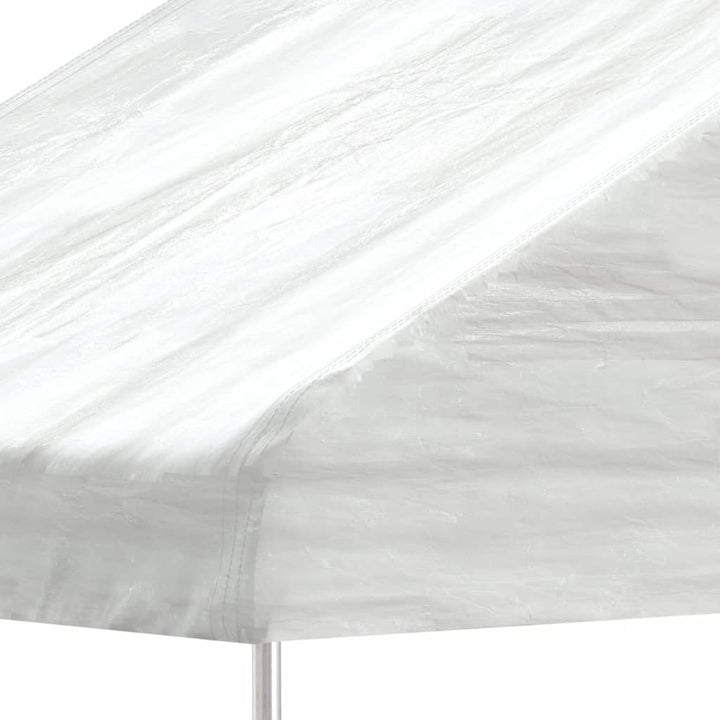 pavillon med tag 13,38x4,08x3,22 m polyethylen hvid