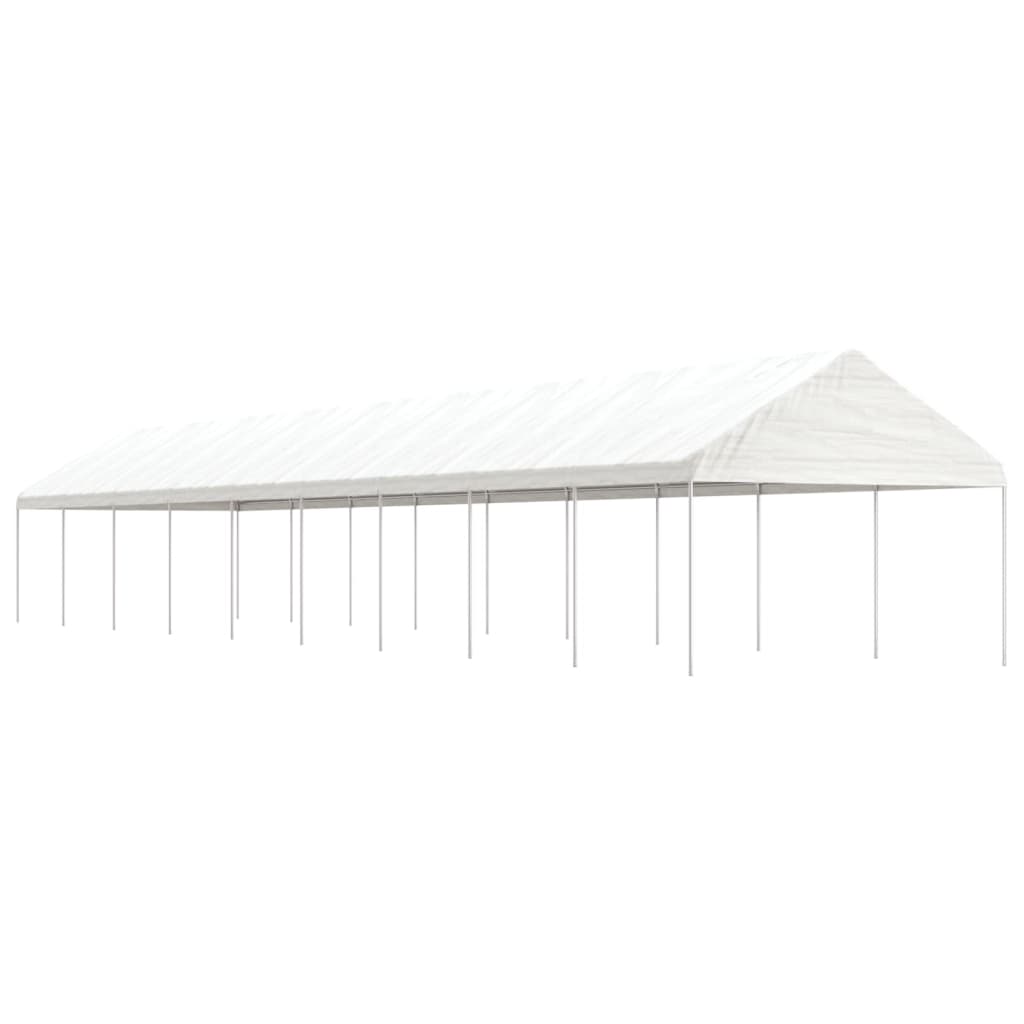 pavillon med tag 20,07x4,08x3,22 m polyethylen hvid