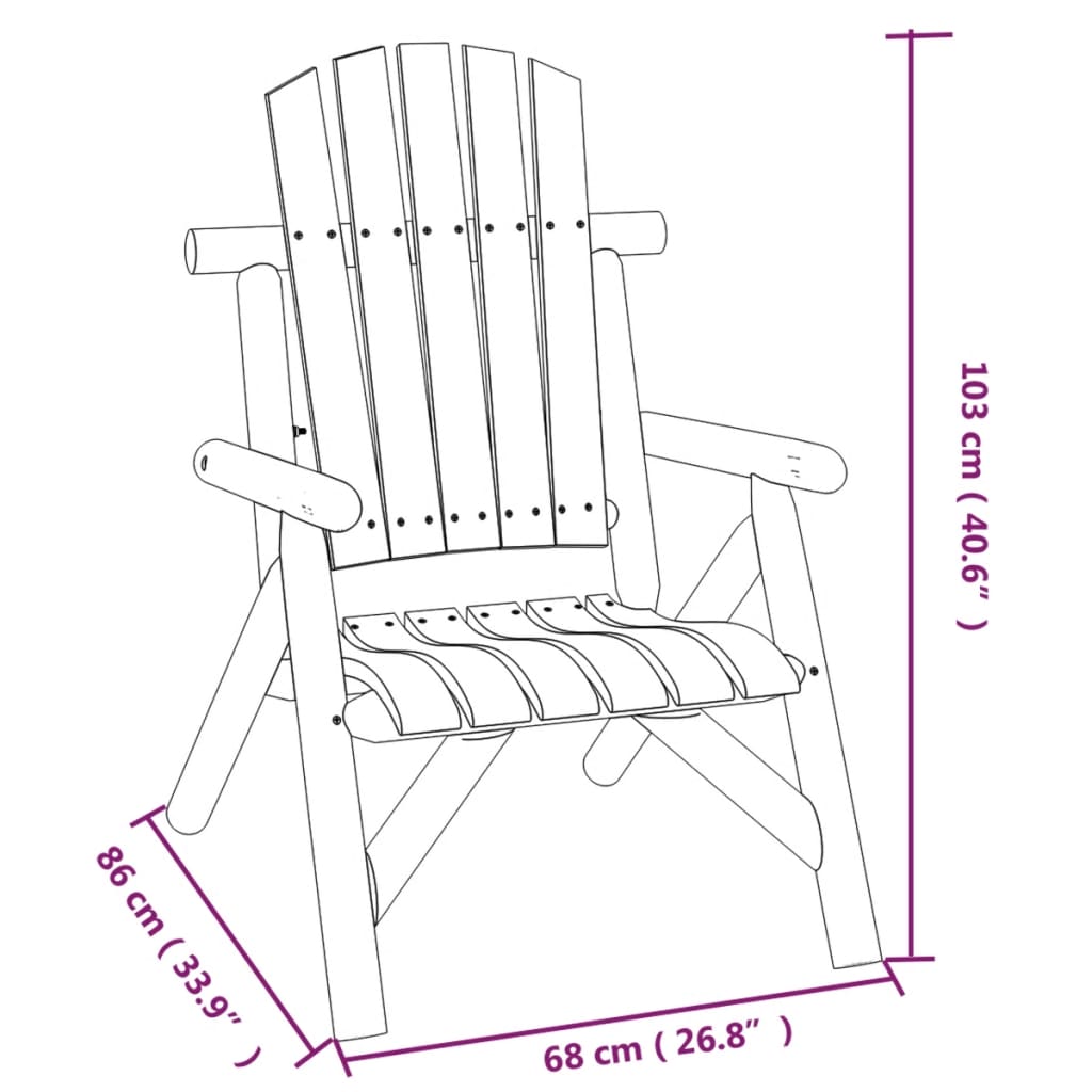 havestol 68x68x103 cm massivt grantræ