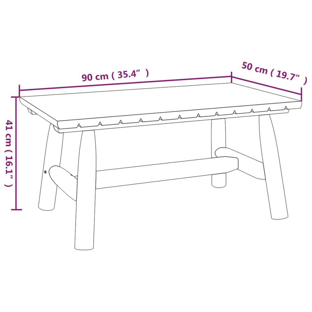 sofabord 90x50x41 cm massivt grantræ