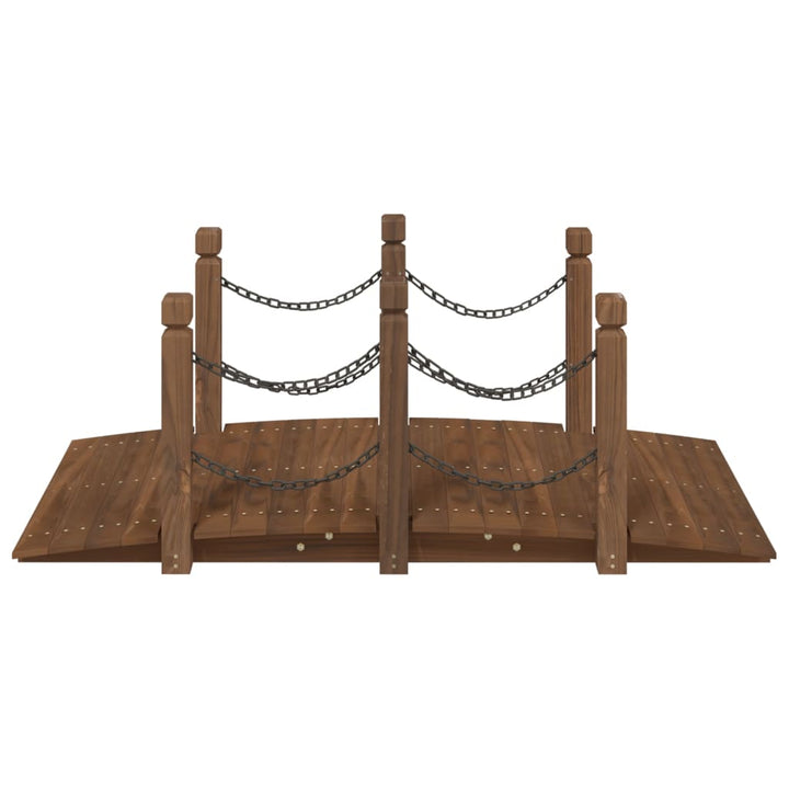 havebro med kædegelænder 150x67x56 cm massivt grantræ