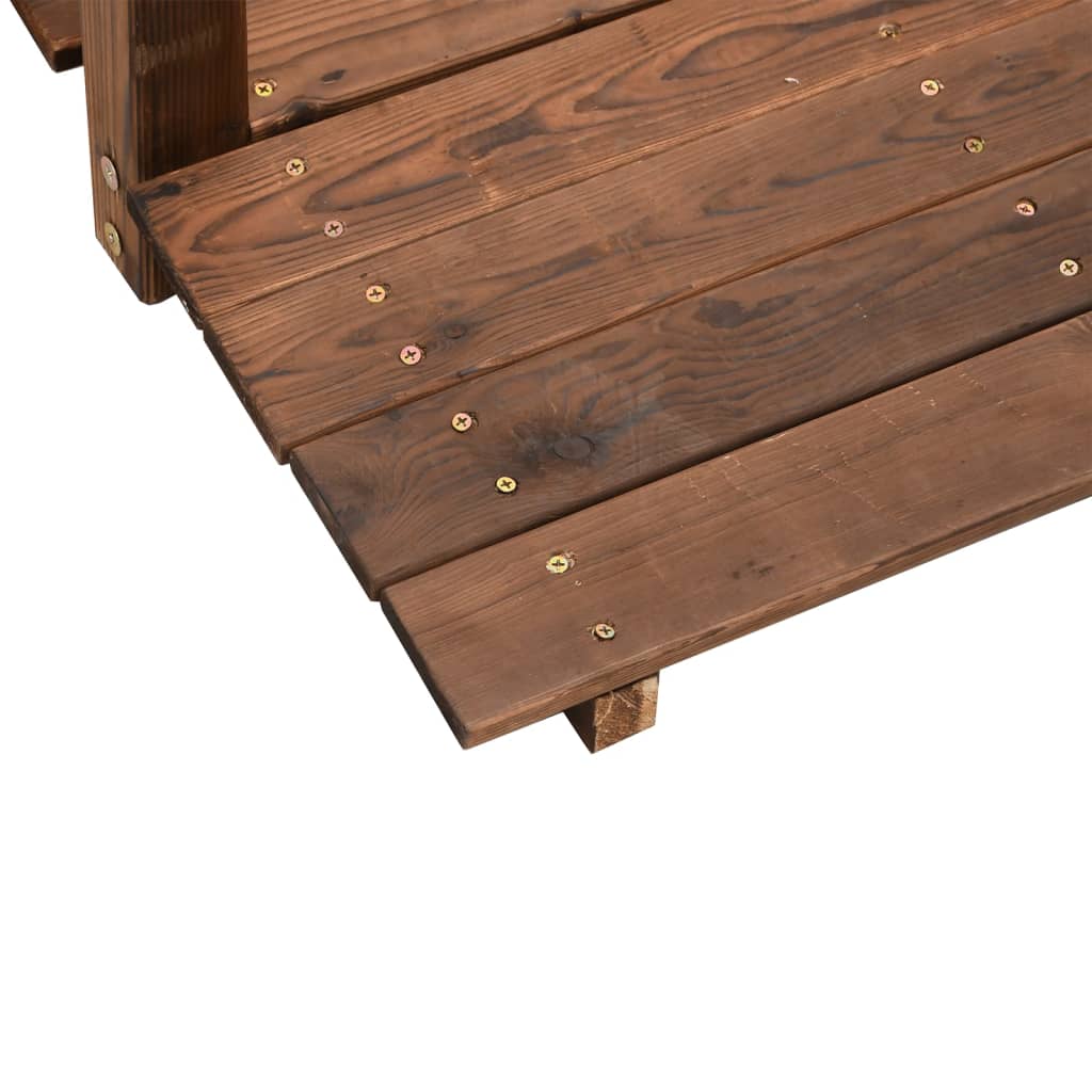 havebro med kædegelænder 150x67x56 cm massivt grantræ