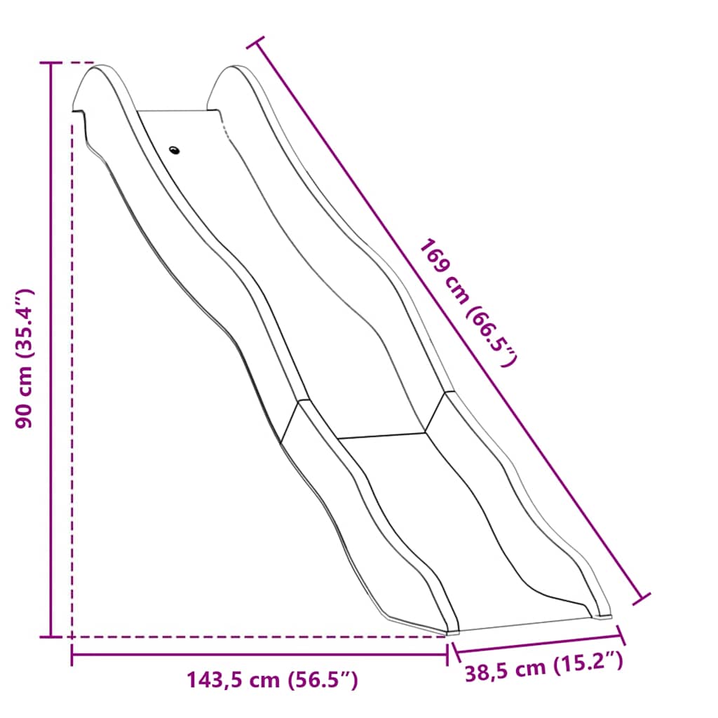 rutsjebane 174x38 cm polypropylen