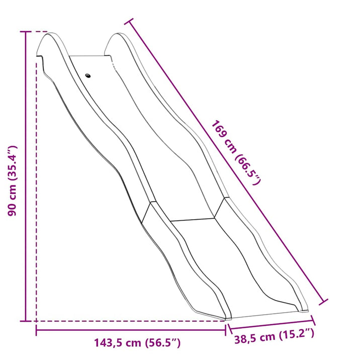 rutsjebane 169x38,5 cm polypropylen