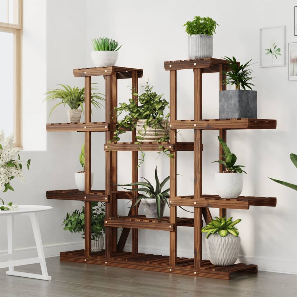 blomsterstativ 110x25x110,5 cm massivt fyrretræ