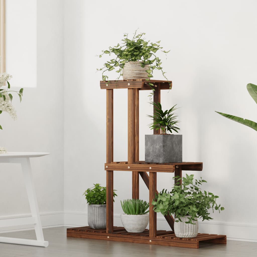 blomsterstativ 81x25x75,5 cm massivt fyrretræ