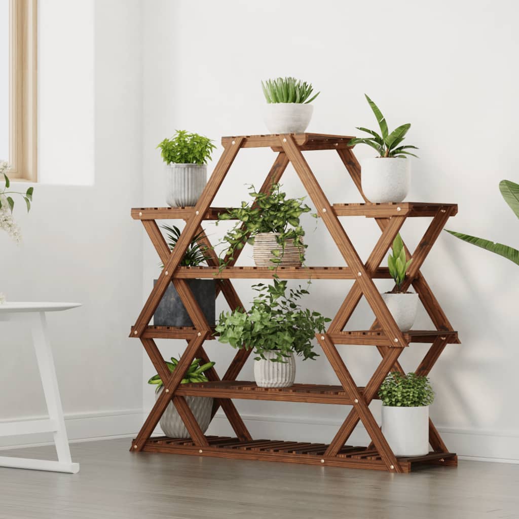 blomsterstativ 110x25x105 cm massivt fyrretræ