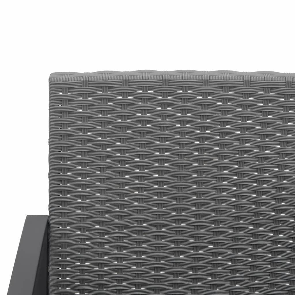 spisebordssæt til haven 5 dele med hynder polyrattan mørkegrå