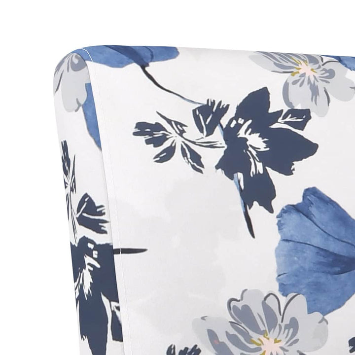 stol med blomstermønster stof blå