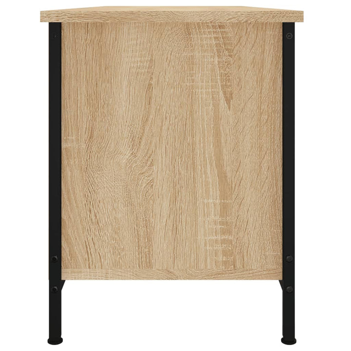 tv-bord med låger 102x35x45 cm konstrueret træ sonoma-eg