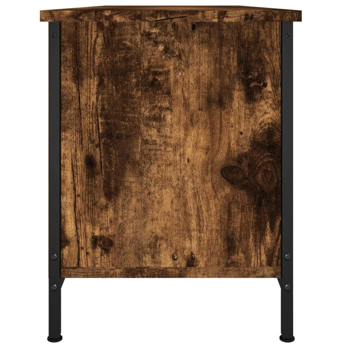 tv-bord med låger 102x35x45 cm konstrueret træ røget egetræ