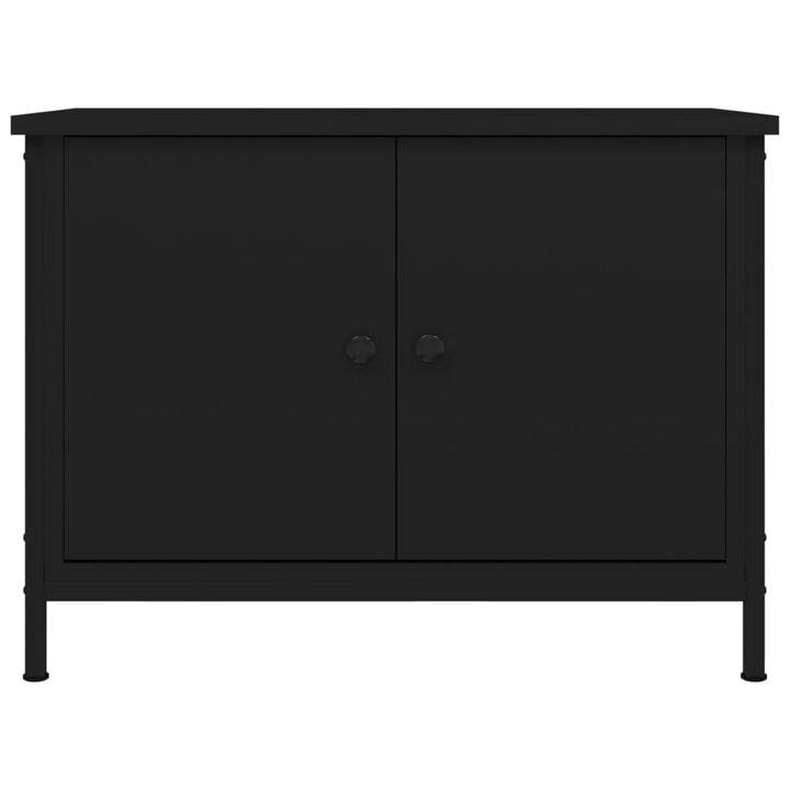 tv-bord med låger 60x35x45 cm konstrueret træ sort