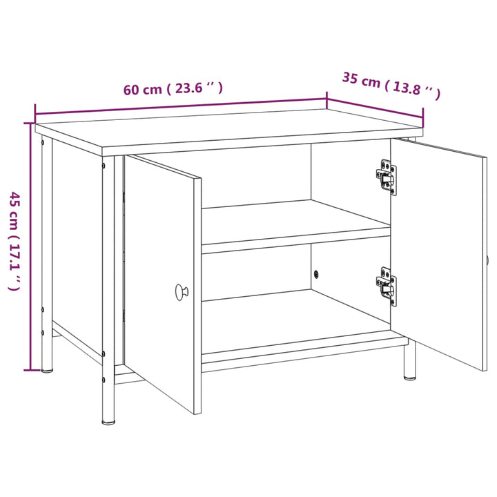 TV-skab med låger Sonoma Eg 60x35x45 cm konstrueret træ