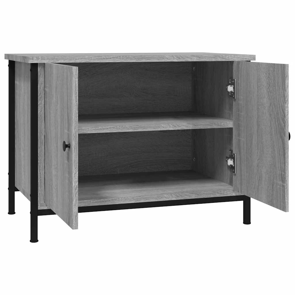 tv-bord med låger 60x35x45 cm konstrueret træ grå sonoma-eg