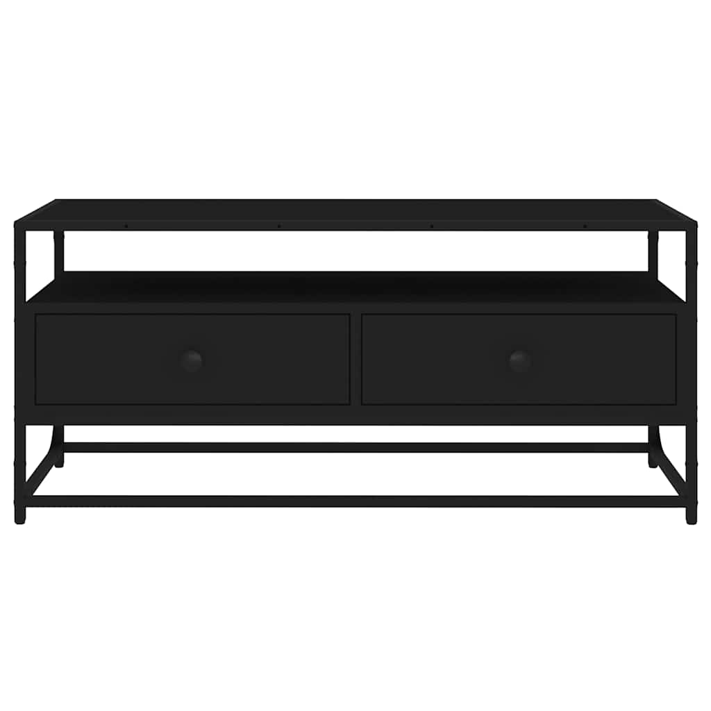 tv-bord 100x35x45 cm konstrueret træ sort