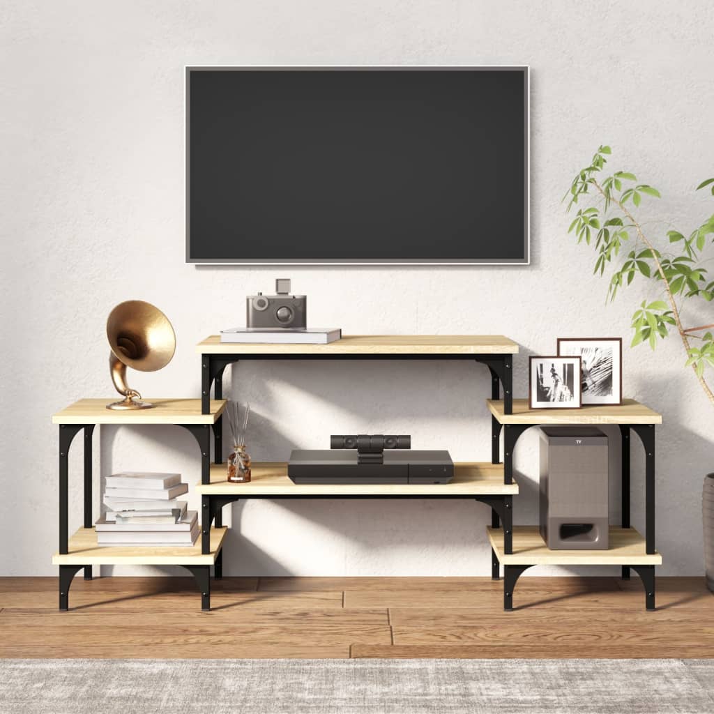 tv-bord 117x35x52 cm konstrueret træ sonoma-eg