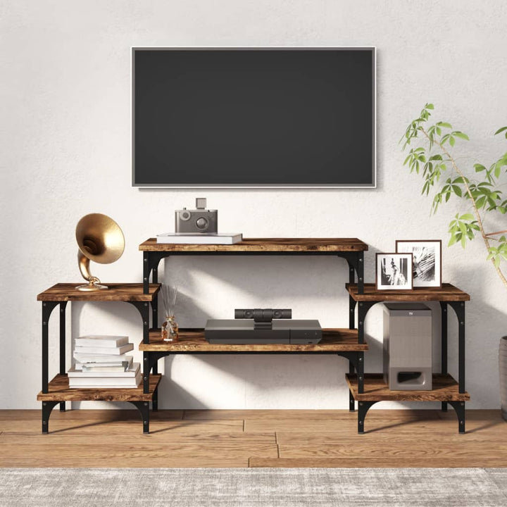 tv-bord 117x35x52 cm konstrueret træ røget egetræsfarve