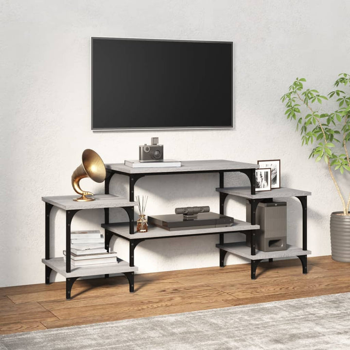 tv-bord 117x35x52 cm konstrueret træ grå sonoma-eg