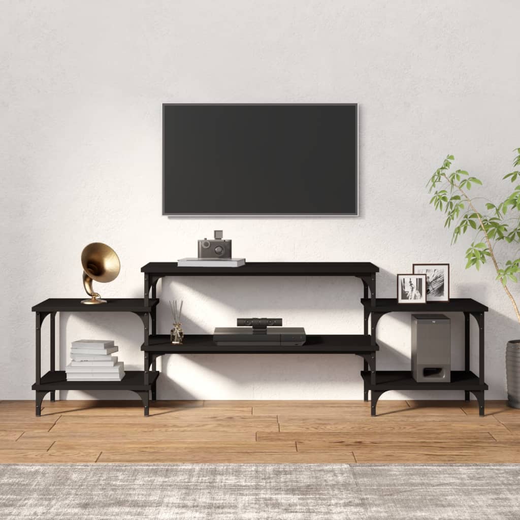 tv-bord 157x35x52 cm konstrueret træ sort