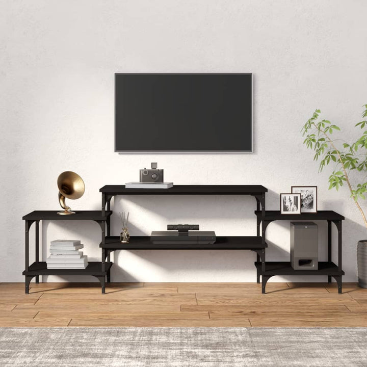 tv-bord 157x35x52 cm konstrueret træ sort