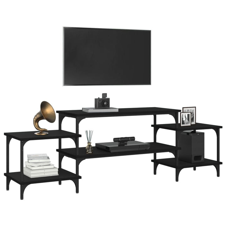 tv-bord 157x35x52 cm konstrueret træ sort