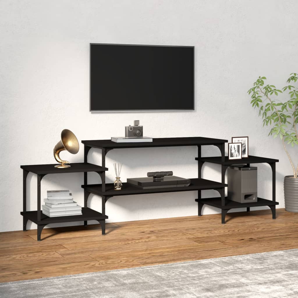 tv-bord 157x35x52 cm konstrueret træ sort