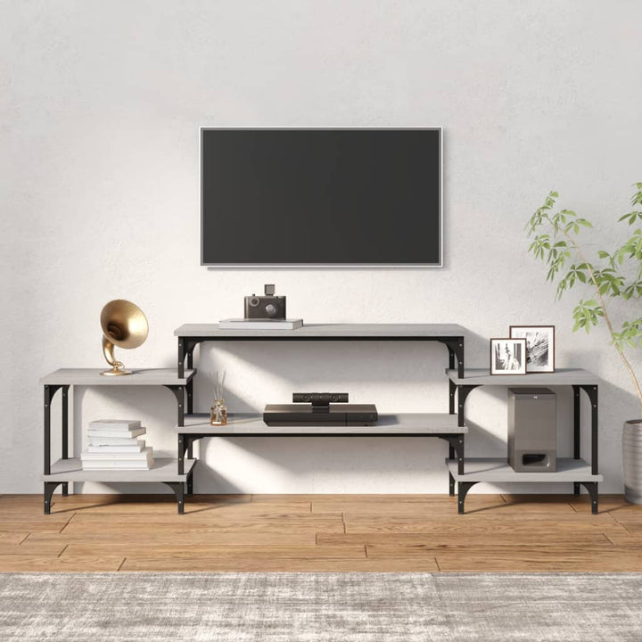 tv-bord 157x35x52 cm konstrueret træ grå sonoma-eg